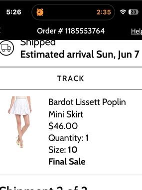 Bardot White Lissett Poplin Mini Skirt